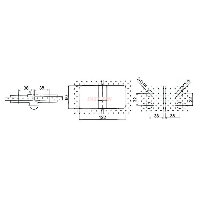 shower glass door hinge