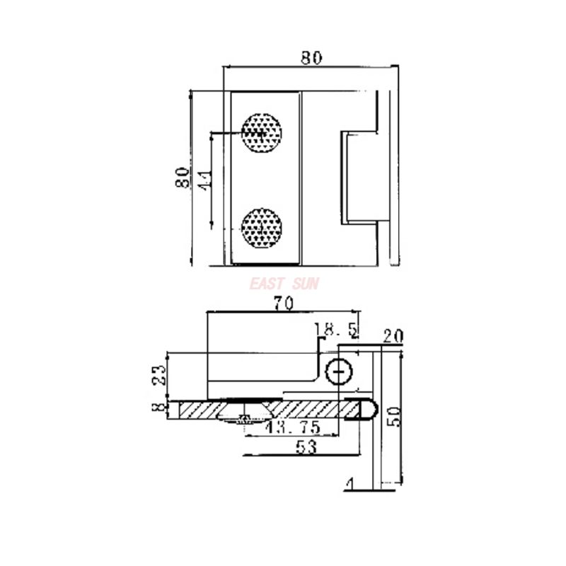 ESH-2001-Shower Door Hinges