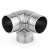 Balcony Baluster Handrail Elbow 3 Way Round Railing Fittings 304 316 Stainless Steel Handrail Connector