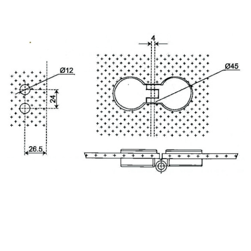 ESH-745-Shower Door Hinges