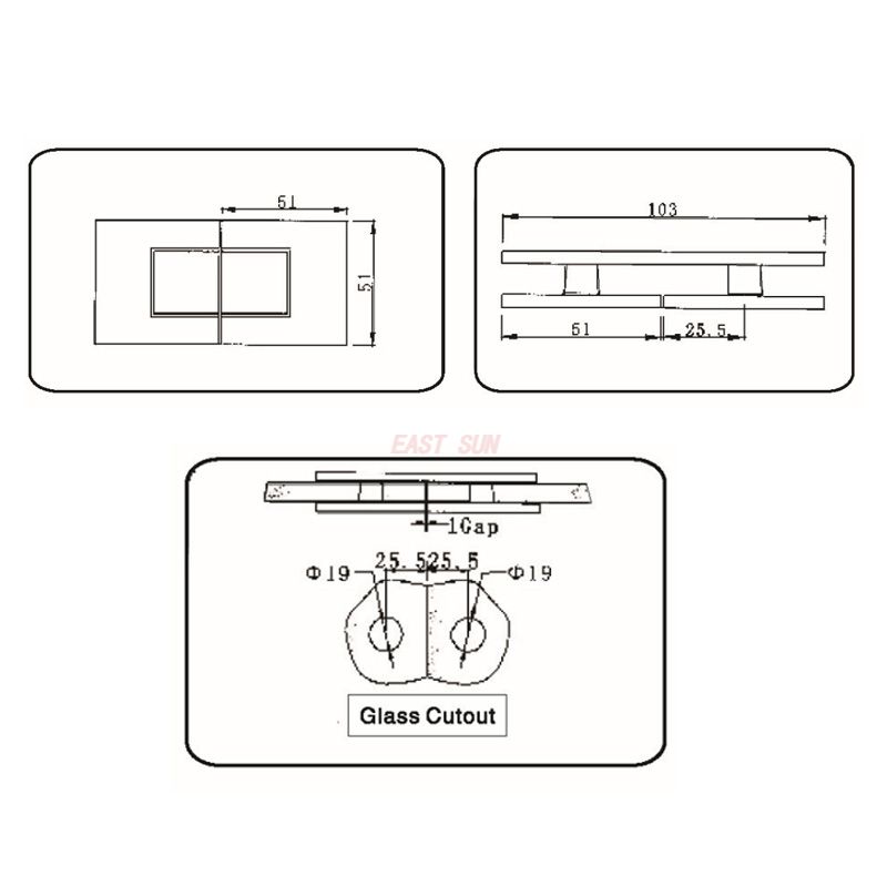 90 degree glass to glass clamp 