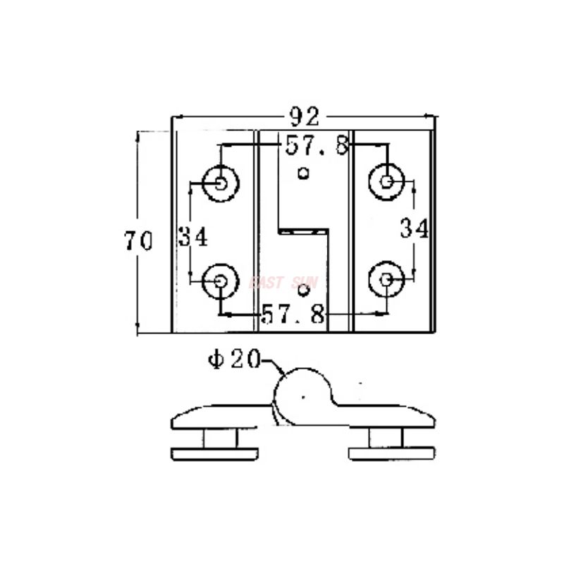 frameless shower door hinge