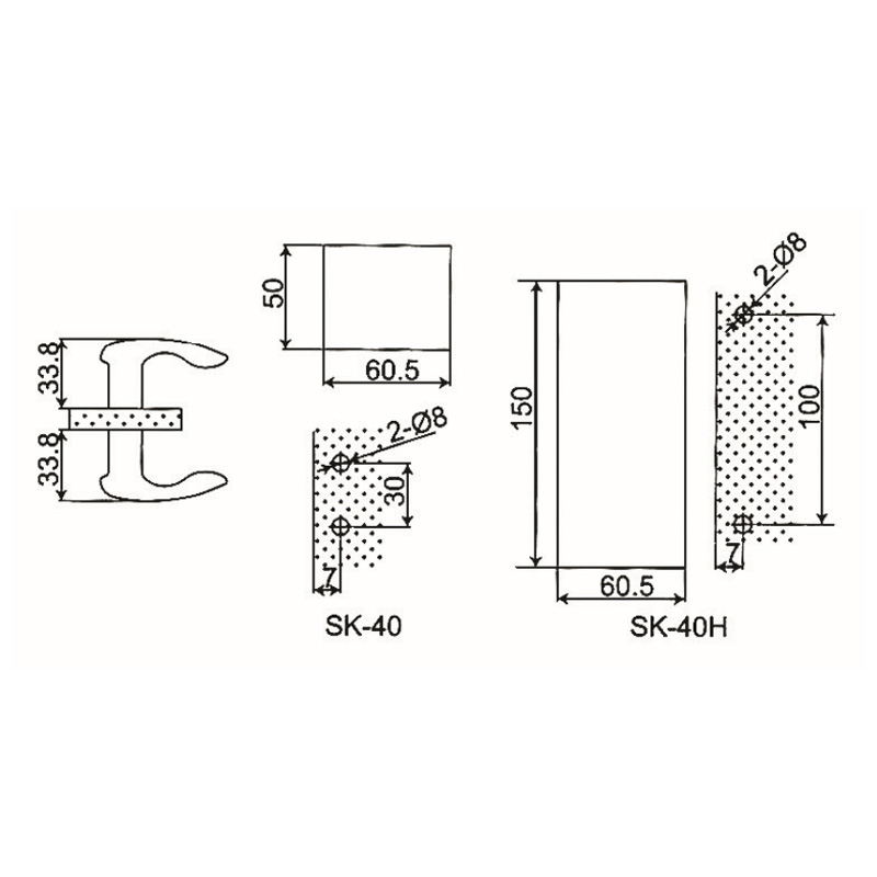 GDK-46- shower door knob
