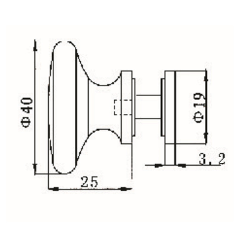 GDK-1001-3- Shower Door Knob