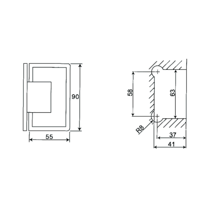 ESH-305-Shower Door Hinges