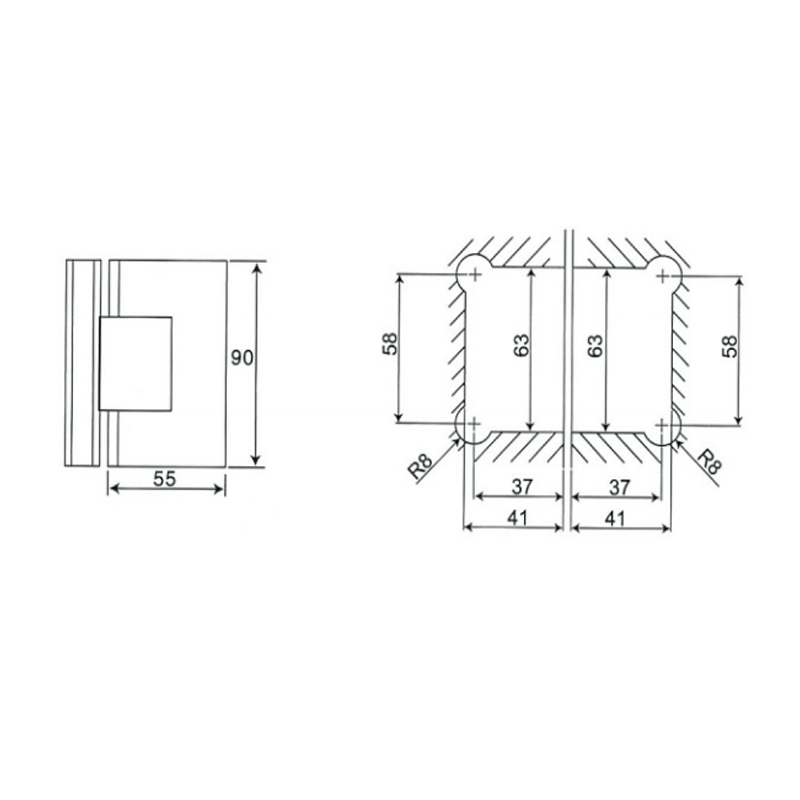 ESH-204-Shower Door Hinges