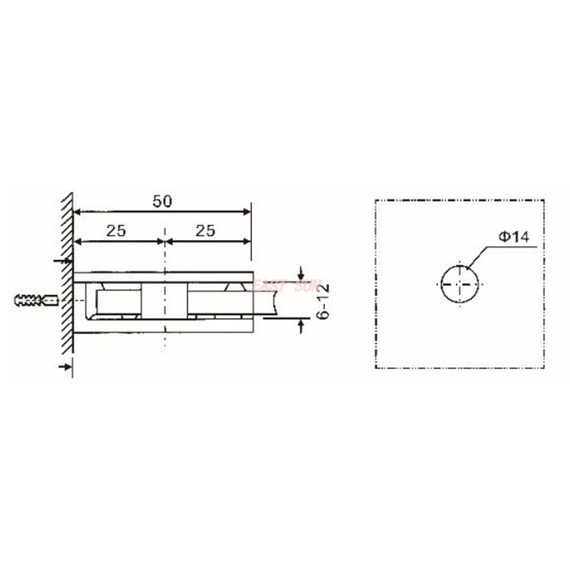 no drill fixed panel glass clamp