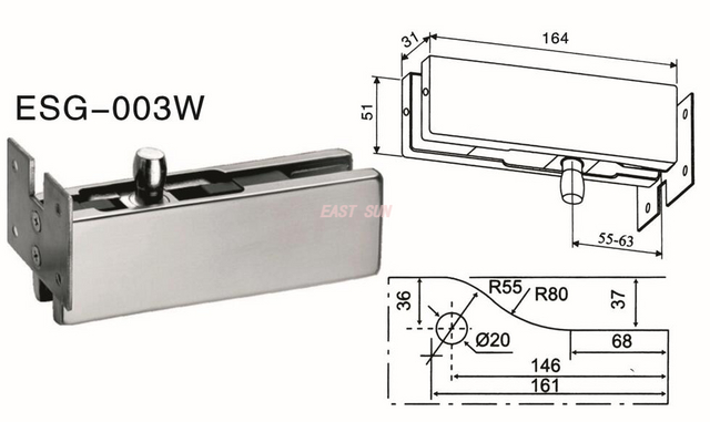 Dorma Patch Fittings Pivot Door ESG-003W