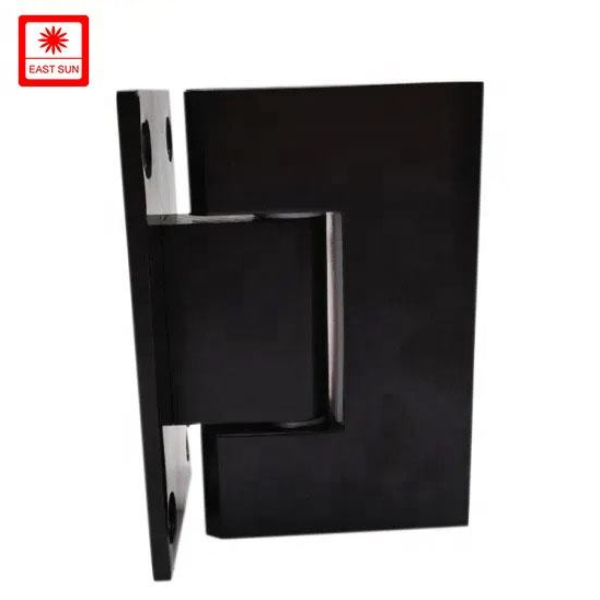 Heavy Duty Matte Black 90 Degree Wall To Glass Shower Door Hinge for 1/2″ – 3/8″ Glass