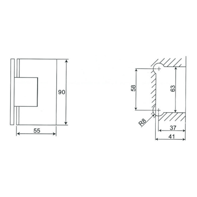 ESH-201H-Shower Door Hinges