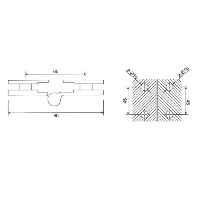ESH-708-Shower Door Hinges