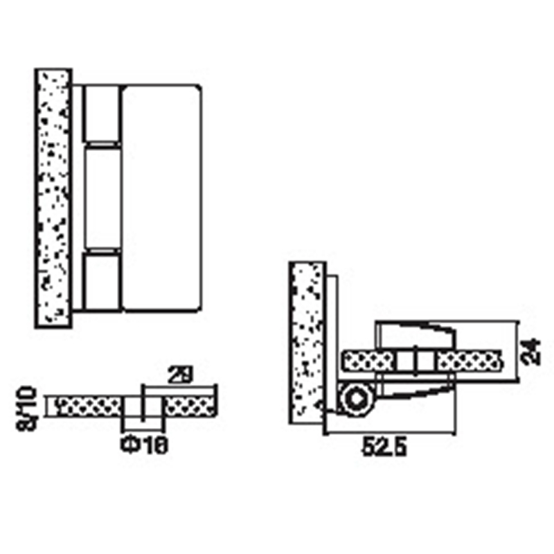 FSH-201-Folding Shower Hinges