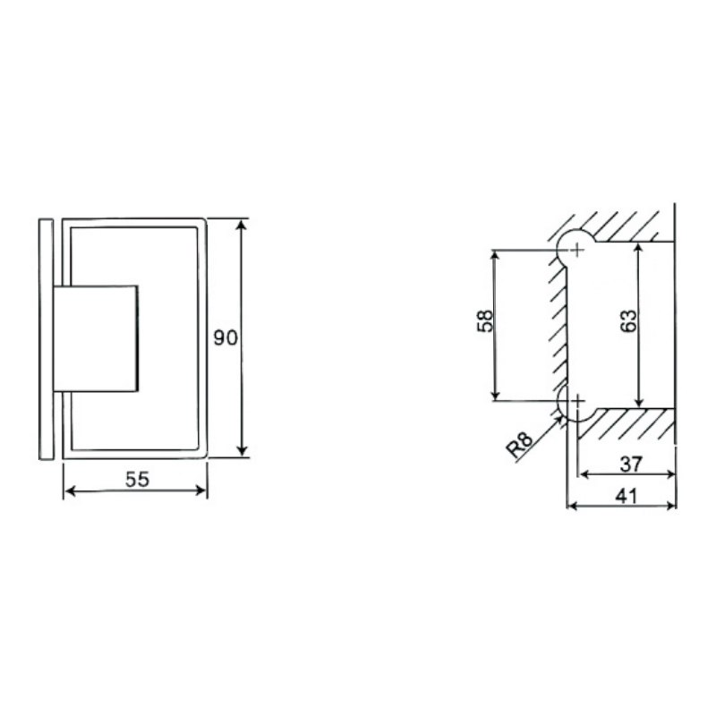 ESH-301-Shower Door Hinges