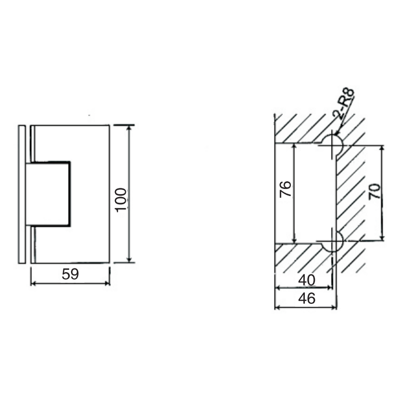 ESH-201BH-Shower Door Hinges