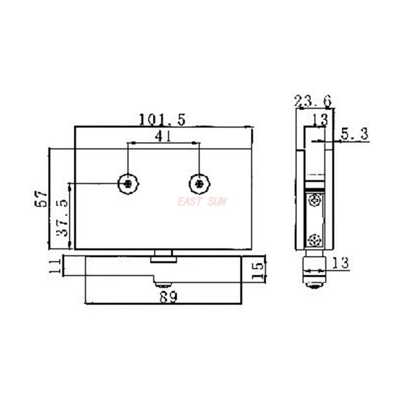 framed glass door hinges
