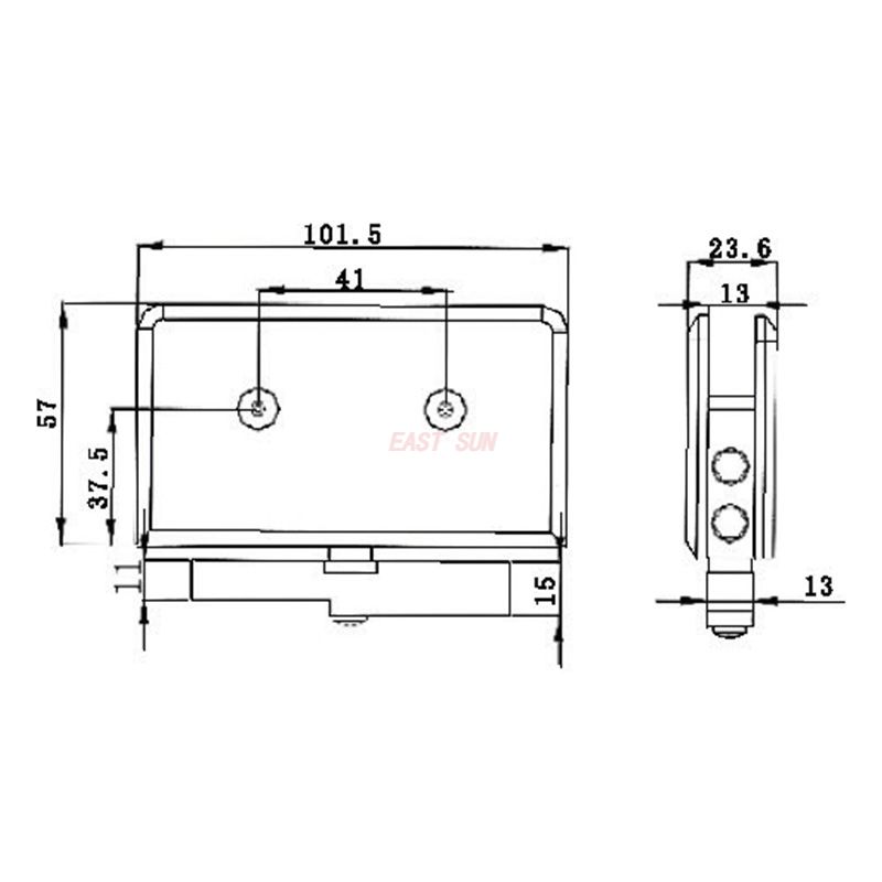 180 degree glass door hinge