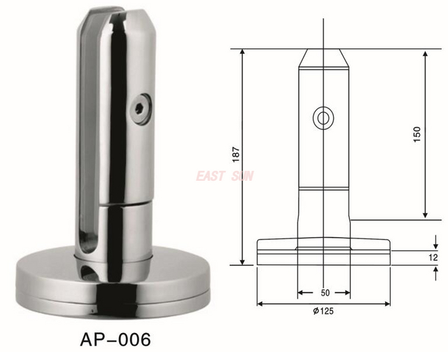 Spigot Duplex 2205 Adjustable Canada Glass Spigot Floor Mounted For Swimming Pool Fencing AP-006