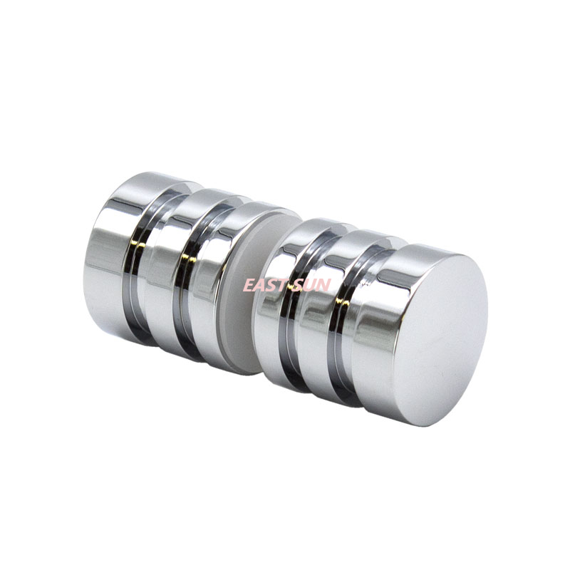 Brushed Nickel Contemporary Style Back-to-Back Shower Door Knobs