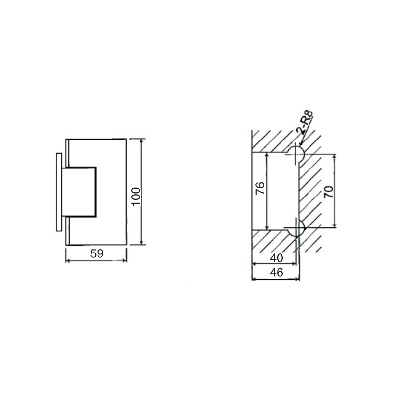 ESH-201BS-Shower Door Hinges