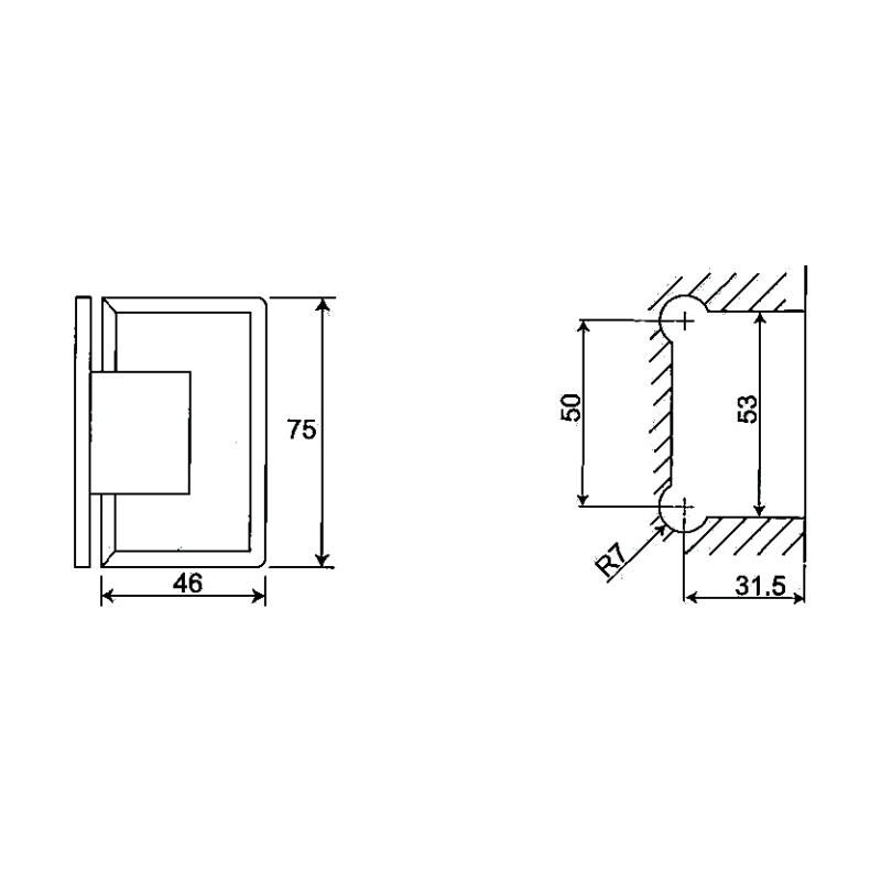 ESH-401-Shower Door Hinges