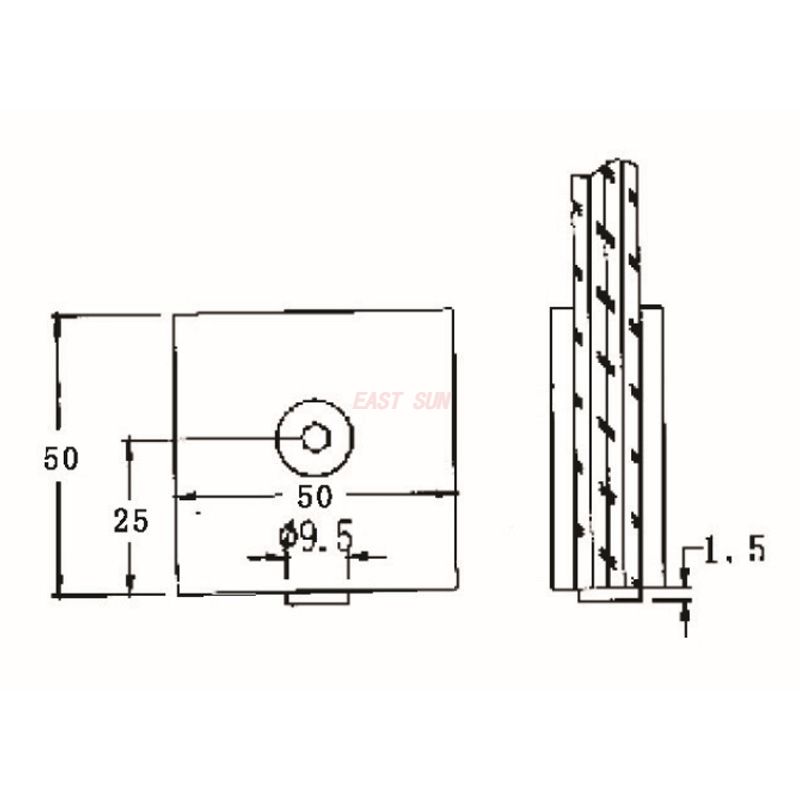 adjustable glass to wall clamp 