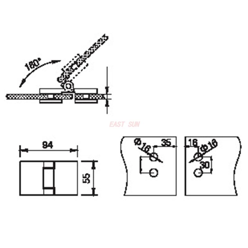 Folding Shower Hinges