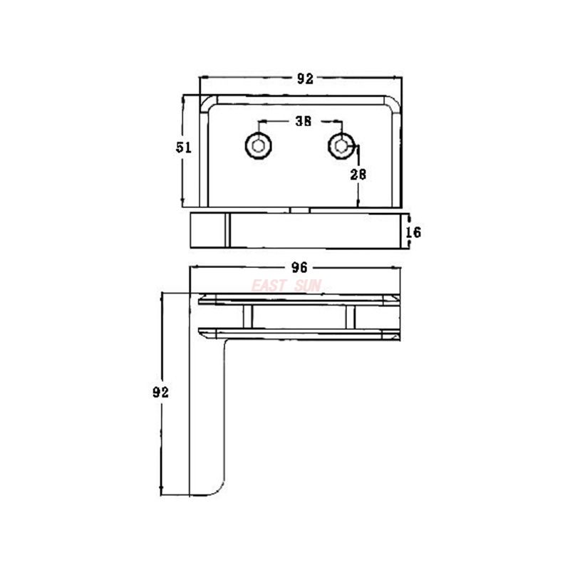 glass door clamp hinges