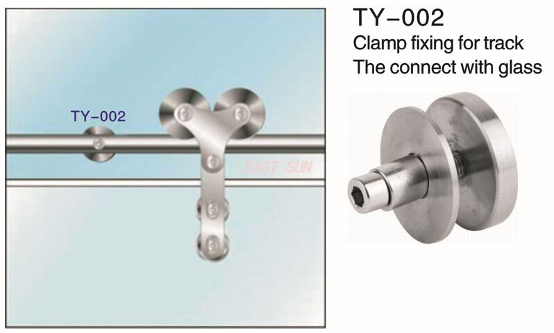 Heavy-duty Sliding Door Clamp Fixing for Track The Connect with Glass