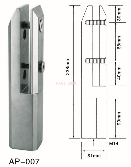Spigot Duplex 2205 Adjustable Canada Glass Spigot Floor Mounted For Swimming Pool Fencing AP-007