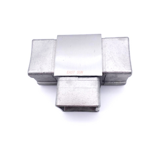Baluster Handrail Elbow 3 Way Square Tube Fittings 304 316 Stainless Steel Mirror Handrail Connector for Railing