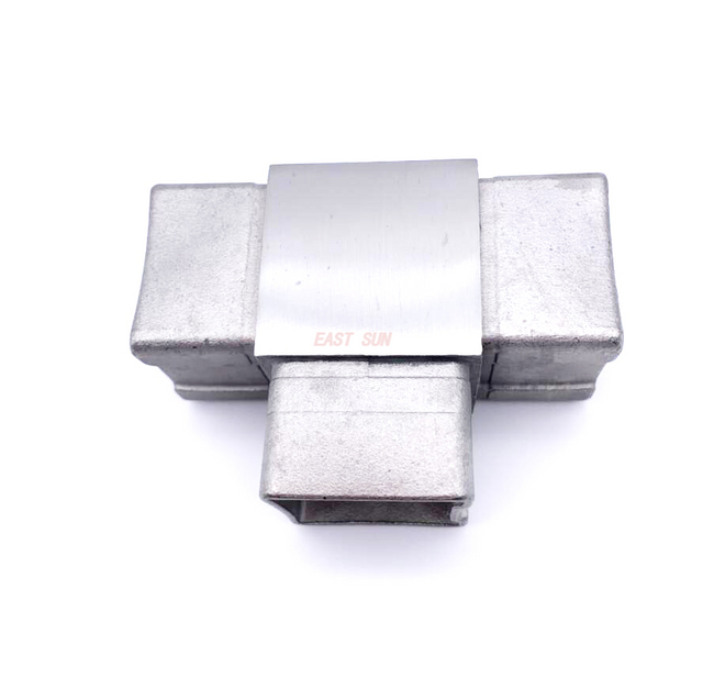 Baluster Handrail Elbow 3 Way Square Tube Fittings 304 316 Stainless Steel Mirror Handrail Connector for Railing