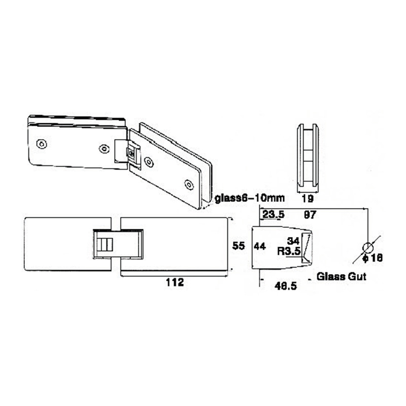 ASH-602-Adjustable Shower Hinges