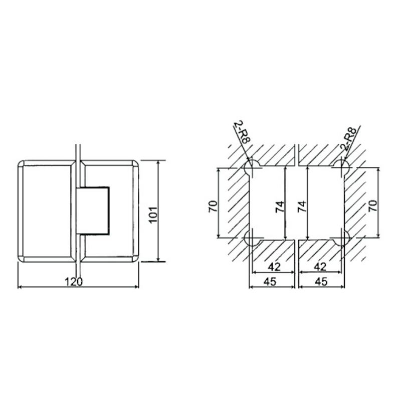 ESH-303B-Shower Door Hinges