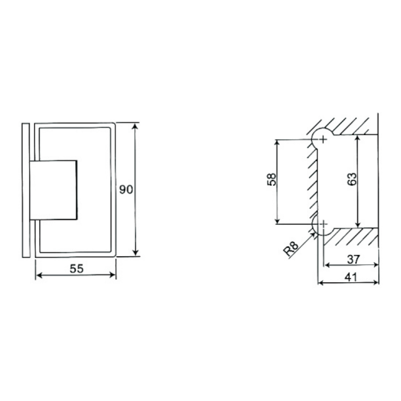 ESH-301H-Shower Door Hinges