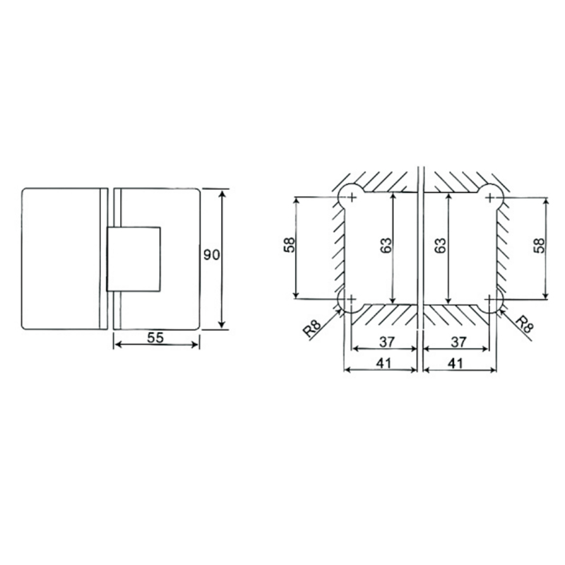 ESH-213-Shower Door Hinges