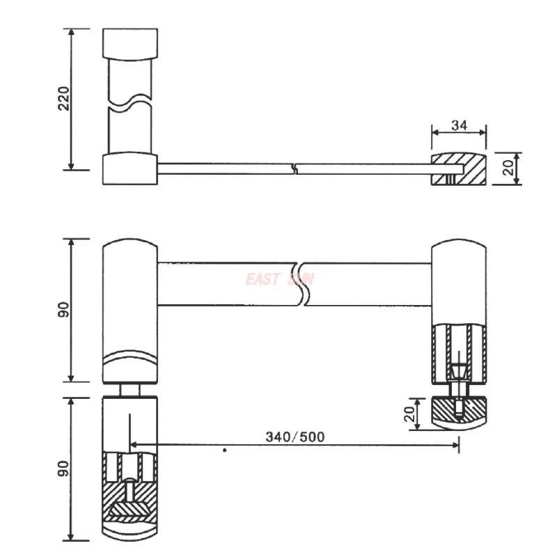 PD-009-Shower Door Handles