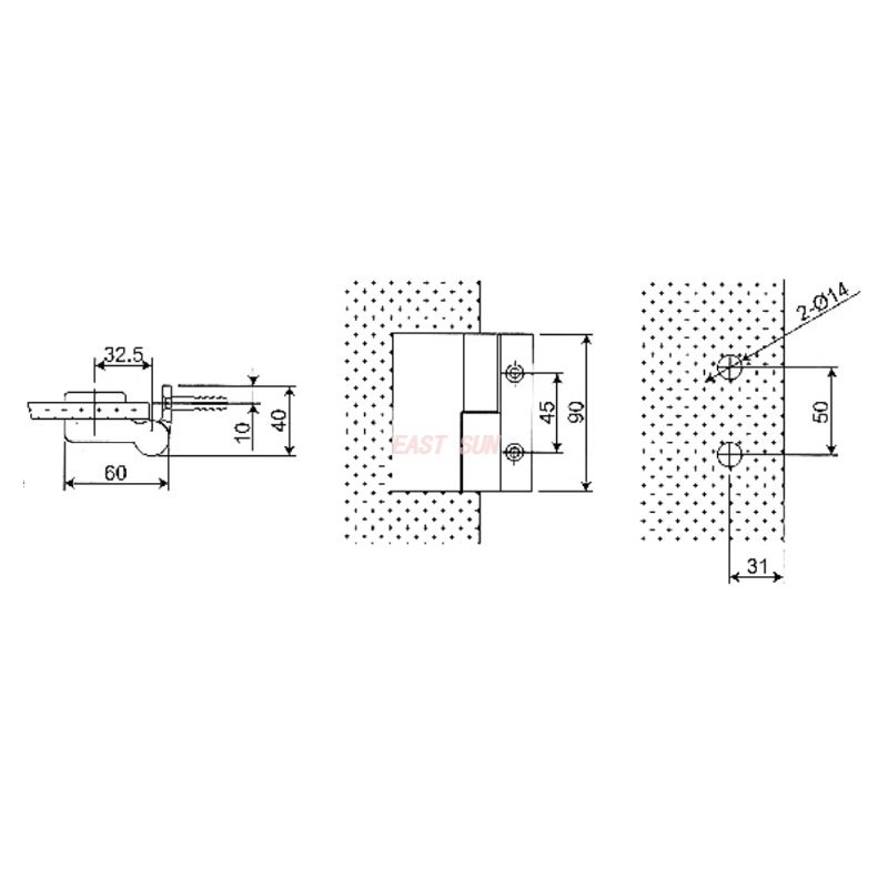 hinged glass shower door