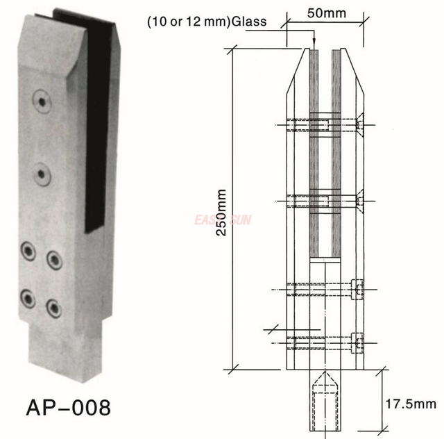 Spigot Duplex 2205 Adjustable Canada Glass Spigot Floor Mounted For Swimming Pool Fencing AP-008
