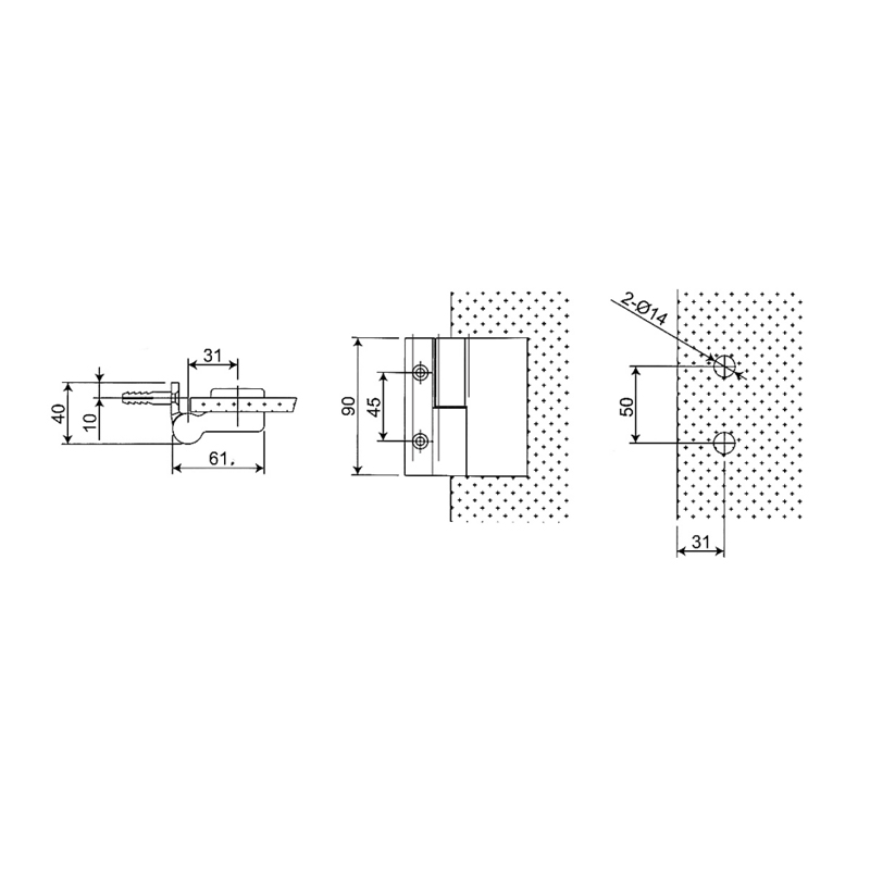 RSH-103-L-Brass Self-Rising Hinges