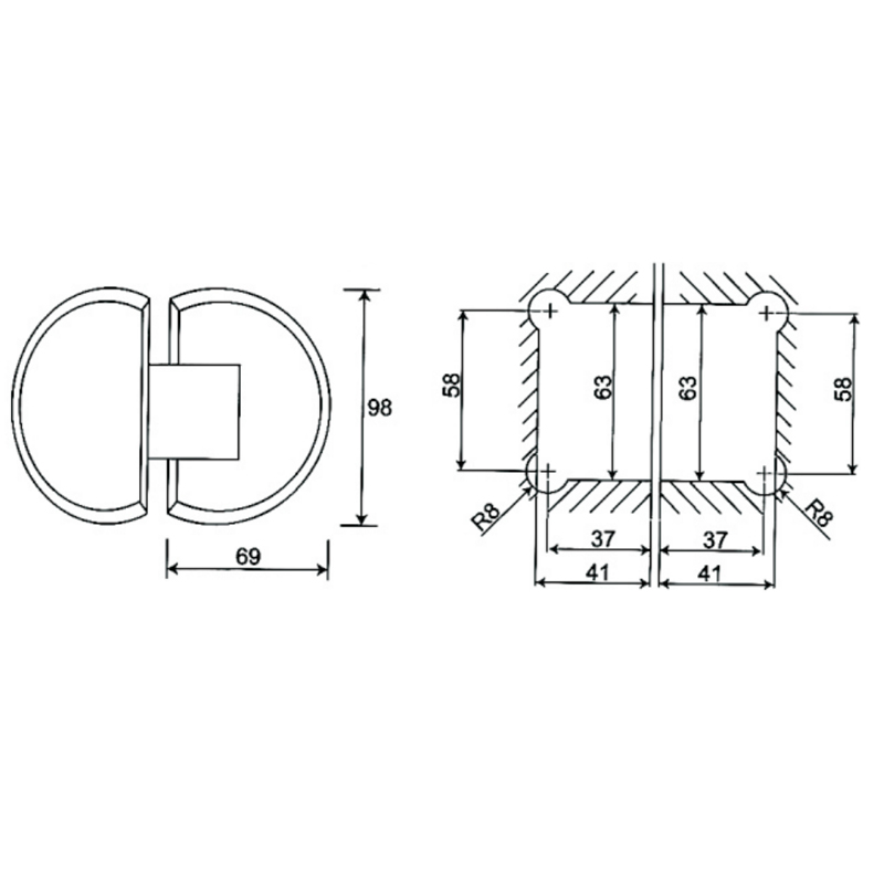 ESH-312-Shower Door Hinges