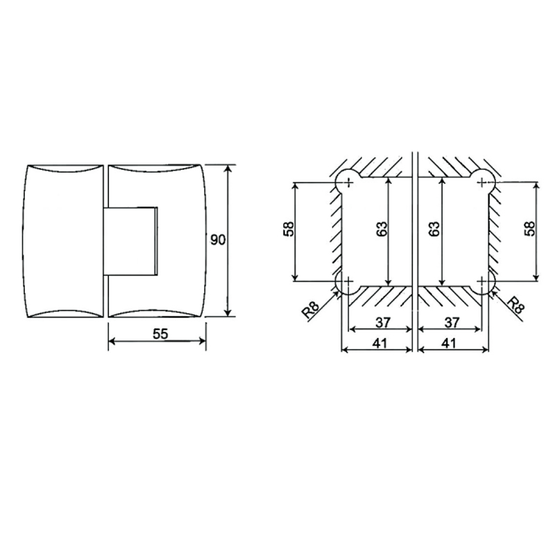 ESH-232-Shower Door Hinges