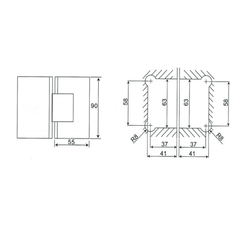 ESH-203-Shower Door Hinges