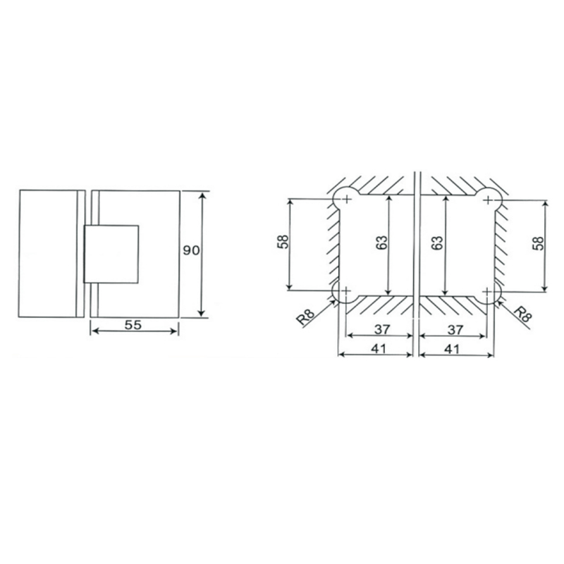 ESH-202-Shower Door Hinges
