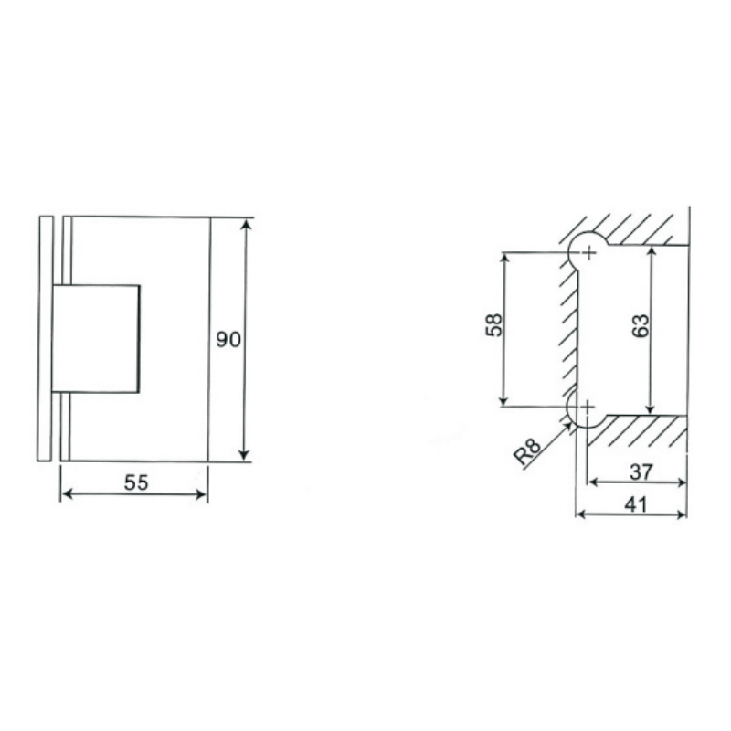 ESH-201-Shower Door Hinges