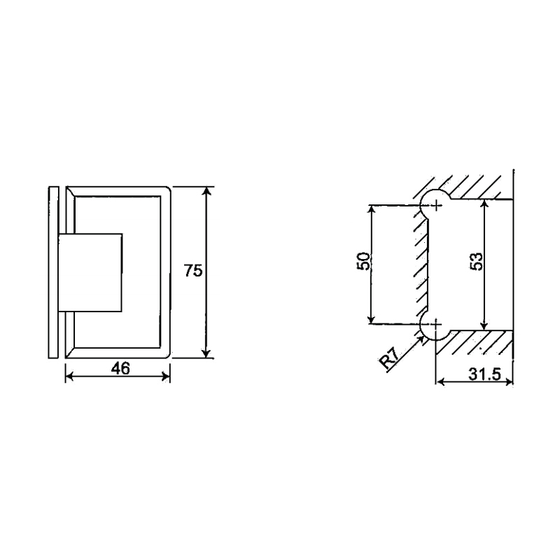 ESH-405-Shower Door Hinges