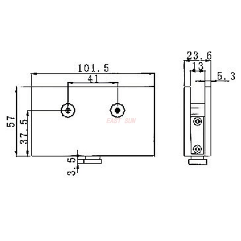 glass door hinge