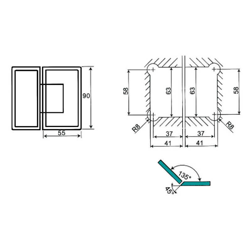 ASH-202-Adjustable Shower Hinges