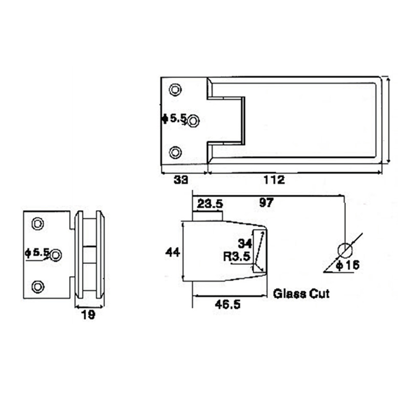 ASH-505-Adjustable Shower Hinges