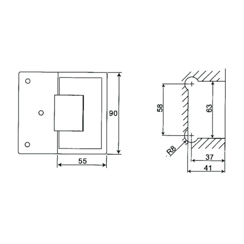 ESH-309-Shower Door Hinges