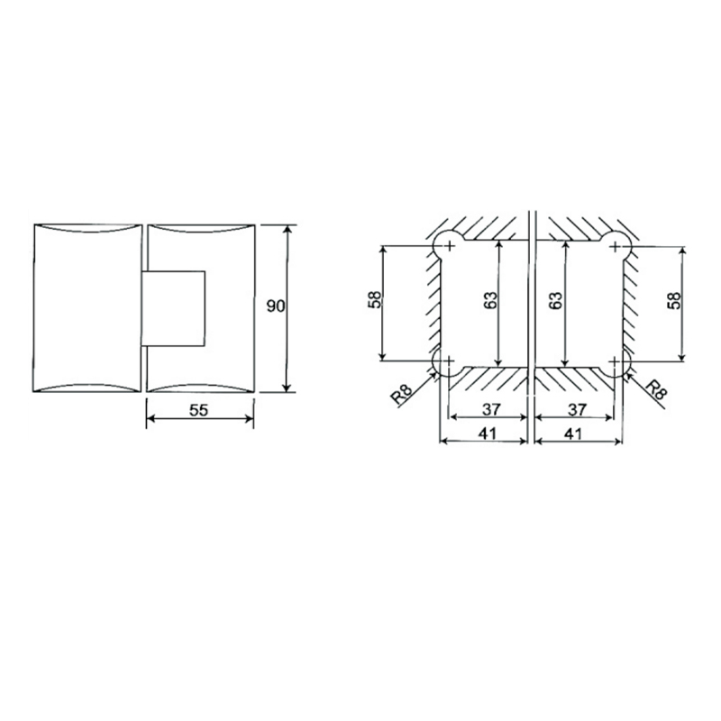 ESH-223-Shower Door Hinges